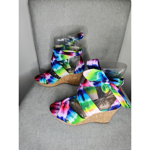IMPO Ohanna Wedge Sandals ~ Tie Dye Multi  Size 6 - Picture 3 of 7